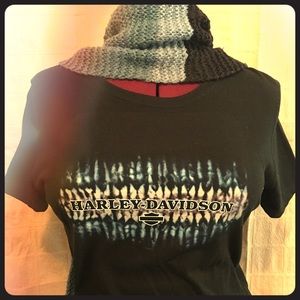 Harley-Davidson Striped Blue and Lavender Tie-Dye